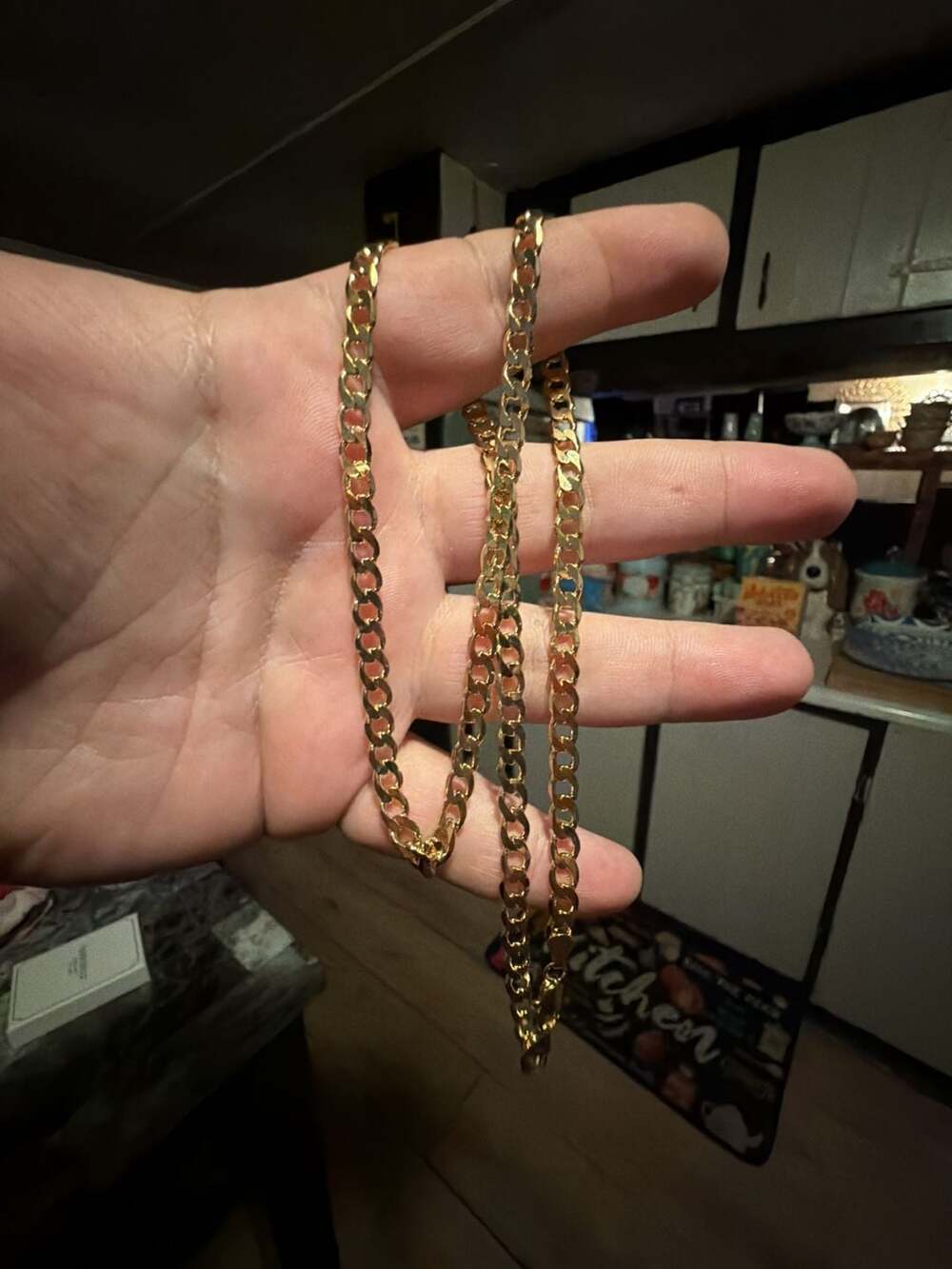 Yellow Gold filled Curb Link Chain Necklace 24 inch